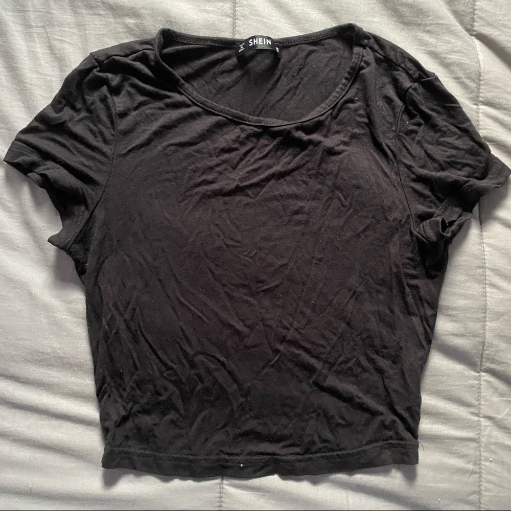 black shein xs crop top